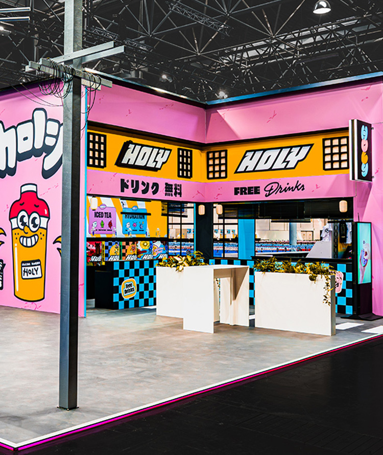 HOLY Softdrinks Messestand von rocDesign